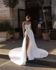 Çizgi Vintage Bir Elbise İnciler Straplez Boho Ülke Gelinlik Armosfff Furfle Vestidos De Novia Sweap Train Tasarımcısı Gelin Gowns ES Signer