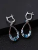 Stud GEM039S BALLET Sterling Silver 925 Dangle Earrings for Women Elegant Jewelry Nautral London Blue Topaz Gemstone Drop 221022397078