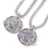 Ciondolo personalizzato con diamante pieno di marea a disco colorato in stile moissanite ghiacciato hip-hop per collana