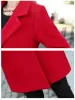 Mélanges manteau d'hiver femmes manteau de laine coréen femmes dames Femme hiver bleu rouge manteaux Monteau Femme vêtements d'extérieur Woman Autumn Winter Coats