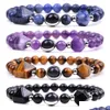 Kralen piramide gefacetteerde stenen streng armband halfedelstenen Amethist Rozenkwarts Tijgeroog kralen Yoga Obsidiaan Sodaliet armbanden Fas Dhodk