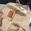 織物トートバッグデザイナーストローバッグサマービーチホロー旅行バッグ女性ハンドバッグラフィットグラスウィービングライトショルダーハードウェアハスプトート財布