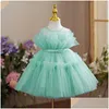 Mädchenkleider Mädchenkleider Baby 1. Geburtstag Kleidung Festes Taufkleid Blume Kleinkind Kinder Hochzeitsfestkleid Geborene Taufe Dro Dh2Bn