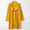 Trench-Coat en tricot pour femme, pardessus de couleur unie, veste tricotée à manches longues, automne hiver, mi-longue, Streetwear