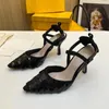 2024 800 Out Sandals Hollow Slingbacks Pointy Toe Women High Heels Crystal Size 35-42 Ladies Wedding Bridal Dress Shoes Summer