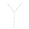 Hängen 925 Sterling Silver Light Luxury Tassel Y Shape Necklace For Women Girls Fashionable Temperament Party Jewelry