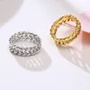 Luxe mode diamanten vinger aangepaste wolfraam 18k verguld zilver roestvrij stalen sieraden dames heren schakelketting