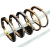 Designer Lock Horseshoe Titanium Steel Half Diamond Bracelet Rose Gold Jewelry