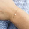 Braccialetti a maglie in acciaio inossidabile minimalista Perle di mare imitazione Bracciale Donna Gioielli con ciondoli Amicizia Ragazze Regalo estetico di lusso