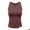 Yoga Outfit Ll Gym Yoga Bra I-Shaped Vest Crop Top Women Crew Neck With Off Shoder Y Tank Tops Fitness Cami Casual Summer Drop Deliver