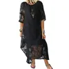 Party Dresses Robe Maxi Dress 2024 Three Quarter Sleeve Ankle-length Women Flower Lace Vestidos Elegant For