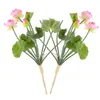 Decorative Flowers 2 Pcs Plant Artificial Lotus Silk Flower Decor Arrangement Home White Room
