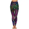 Active Pants 3d Tie Dye Checkered Leggings Optical Illusion Print Workout Yoga Push Up Novelty Sports Tights Pockets Quick-Dry Design