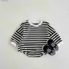 Jumpsuits Ins Korean Spring Summer Newborn Baby Boys Romper Cotton Striped Simple Loose Stretch Infant Boys Bodysuit Toddler Boys Jumpsuit L240307