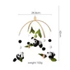 Born Panda Bamboo Leaf Bed Bell Toys 012 Mesi per Culla Mobile in legno Carosello per bambini Culla Kid Giocattolo musicale Regalo 240223