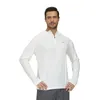 Heren shirt met lange mouwen UPF 50 Rash Guard Swim Athletic Hoodie Vissen Wandelen Workout Cooling Tee Sneldrogende shirts met ritssluiting 240307