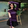 Women's Sweaters Design Sense Slim Fitting Knitting Fashionable Off Shoulder Temperament Autumn Attire Long Sleeves Tops