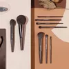 CHICHODO Metal Wire Drawing Makeup Brush 9pcs Synthetic Fiber Brushes With Bag Good Face Eye Makeup Brush Tool 240229