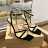 Gianvito Rossi Kadınlar Süet High Toole Sandals Metal Çivili Ayakkabı Topuk 10.5cm Lüks Tasarımcılar Ayak Bilgi Sarma Akşam Ayakkabı Stiletto Topuklu Sandals Kutu