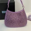 Роскошная женская сумка через плечо с блестками и стразами P, треугольная брендовая розовая блестящая сумка через плечо