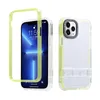 Coque transparente antichoc 3 en 1 pour iPhone 14 15 ProMax Plus 13 Pro Max 12 11 Convient pour iPhone 15 3 en 1 PC Hard Hybrid Defender Clear Holder Cover Prix d'usine