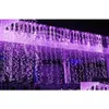 Stringhe di luci a led Luci per tende di Natale 10 104M 105M Illuminazione a led scintillanti Stringa di Natale Fata Sfondo di nozze Festa di Natale5158515 Drop Dhvtt