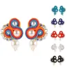 Kolczyki Dangle Fashion Soutache for Women Pearl K inkuria Kolorowa kolorowa boho kryształowe akcesoria