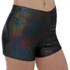 Kvinnors shorts slipsar hologram laser kvinnlig sexig solid färg glänsande dans exotiska nattklubb låg midja byxor show slitage