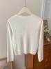 Suéteres femininos Mulheres Colorido Único Breasted Sweater Slim 2024 Primavera Elegante Feminino V-Pescoço Branco Cardigan De Malha