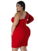 Vestidos wmstar plus size vestidos femininos 2022 único manga longa com decote em v sólido sexy mini terno vestido de festa atacado dropshipping