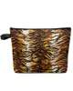Sacos cosméticos pele tigre maquiagem bolsa bolsa de viagem essencial senhora mulheres organizador de banheiro crianças armazenamento lápis caso