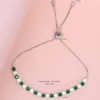 Link Armbänder 2024 Mode Senior Weiß Grün Zirkonia Push-Pull Einstellbar Armband Für Frauen Charming Schmuck