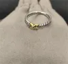 Osłuchiwane DY Designer Pierścienie biżuterii dla mężczyzn Plane srebrne pierścionek Zaangażowanie dla kobiet pokręcone projektantka Piermina Para ZH144 E4