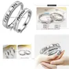 Bagues de bande Couple Love You Band Anneaux Cristal Diamant Bague de Fiançailles De Mariage Pour Femmes Hommes Bijoux De Mode Cadeau Will Et Drop Delive Dhhfy