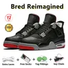 4S Bred Reacted 4 Basketball Shoes Sail Gold Gold Sail Vivid Sulfur First Class Black Cat Pink Red Blue Thunder Militar