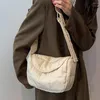 Axelväskor mode bomull messenger väska rhombus mönster klaff damer satchel kvinnor lätt hög kvalitet solid crossbody