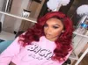 Two Tone Ombre Burgundy Full Lace Human Hair Wigs T1b 99j Loose Wavy Peruvian Virgin Hair Wine Red 150 Density Lace Front Wigs3790600