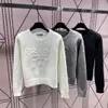 Designer gebreide trui Rond sweatshirt Dames T-shirt met lange mouwen Winter warme trui jas Geborduurde casual trui 2024