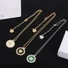 Collane con ciondolo di design di lusso per donna Catena d'oro da uomo Nero Bianco Smalto verde Personalità Collane di marca Uomo Oro Argento Gioielli Regali Coppia calda -3