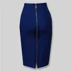 4 colors Top Quality Girl Sexy Bodycon Knee Length Back Zipper Bandage Skirt Women Tight Club Pary Fashion Skirt 240307