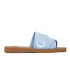 Original Women Woody Slipers Cloe Sandals Mules Flat Sandaels Slides Designer Canvas White Black Sail Wine Röd kvinnors mode utomhus strandskor