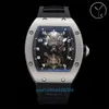 2024 YS Factory Men's Watch RM001 True Tourbillon Mechanical Movement Upgrade Tempered Glass Double Layer bokstavlig gummiband