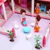 House Girls House för inomhustillbehör Byggnadsdockor Playet PP Toddler Playhouse Princess With Furniture Child Room 240223