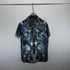 Camicie da uomo alla moda con stampa tigre a fiori, camicie casual abbottonate a maniche corte, camicie hawaiane, camicie estive firmate da spiaggia Q255