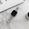 Apple Watch için Boncuklu Çelik Kayış 8 Ultra 7 SE 6 5 4 3 Serisi Lüks Bilezik Iwatch Bantlar 49mm 42mm 40mm 38mm Değiştirilebilir Bileklik Aksesuarları