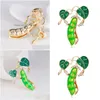 Pins, Broches Crystal Pearl Bean Pod Broche Pin Pak Tops Jas Cor Strass Broches Voor Vrouwen Mannen Mode-sieraden Drop D Dhzod