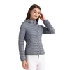 Parkas Santelon Women Elegant Fashion Design vadderad pufferjacka kappa Kvinna Soild ljusgrön varm bomullskläder ultralätt outwear