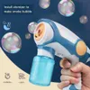 Giochi con la sabbia Divertimento in acqua Nuova estate Fumo Macchina per bolle magiche Elettrico automatico Soffiatore per bolle Pistola per bambini Giocattoli da esterno Regalo di compleanno