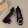 Robe chaussures cristal talons hauts femmes luxe sandales peu profondes été 2024 élégant bureau marche pompes chunky zapatillas