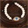 Chain Turquoise Eye Charm Bracelet Buddha Adjustable Stone Beaded Bracelets Wristband For Women Fashion Jewelry Drop Delivery Jewelry Dhxez